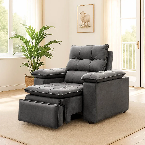 Poltrona do papai reclinável e com apoio para os pés